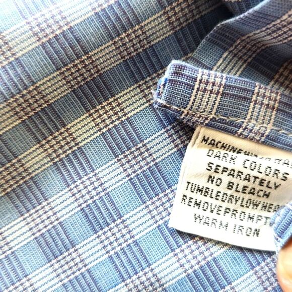 Vintage Christian Dior Monsieur Gingham Pattern Button Down 17 34-35 - Picture 6 of 6